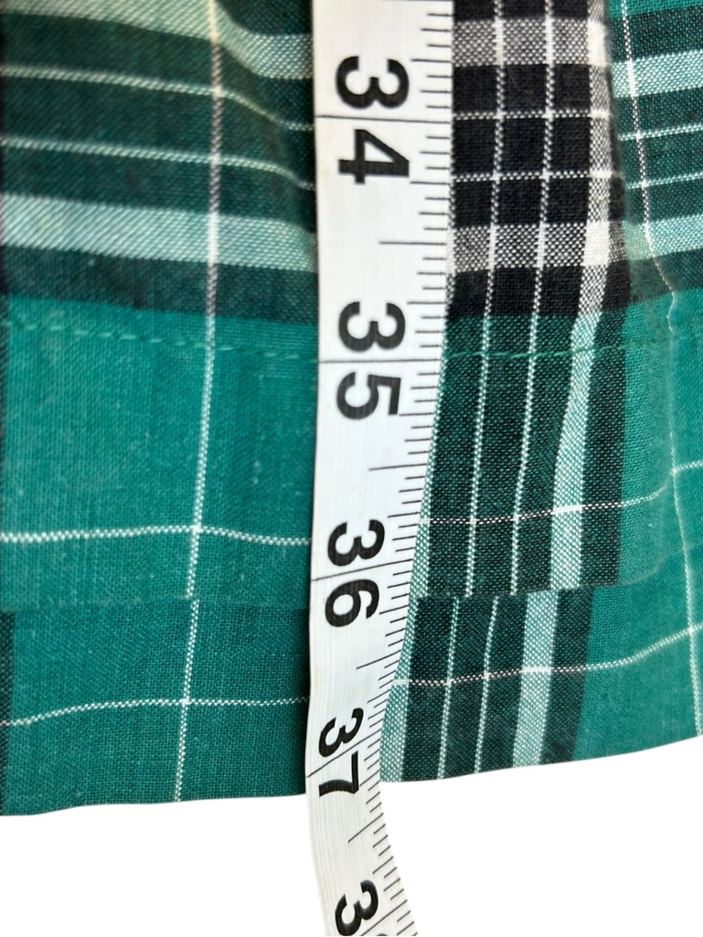 VTG 90s Esprit Plaid Pinafore Dress Green Drop Waist Med Cottagecore Grunge - Picture 11 of 11